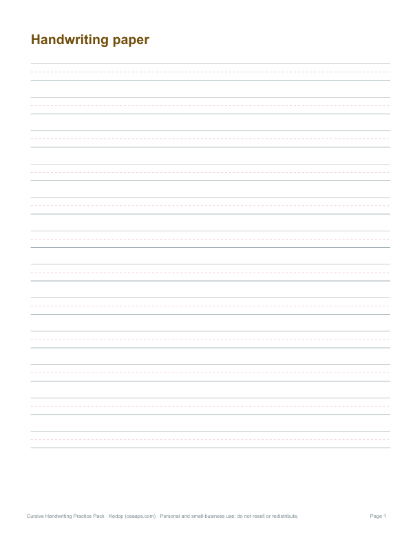 Preview of Printable Blank Handwriting Paper